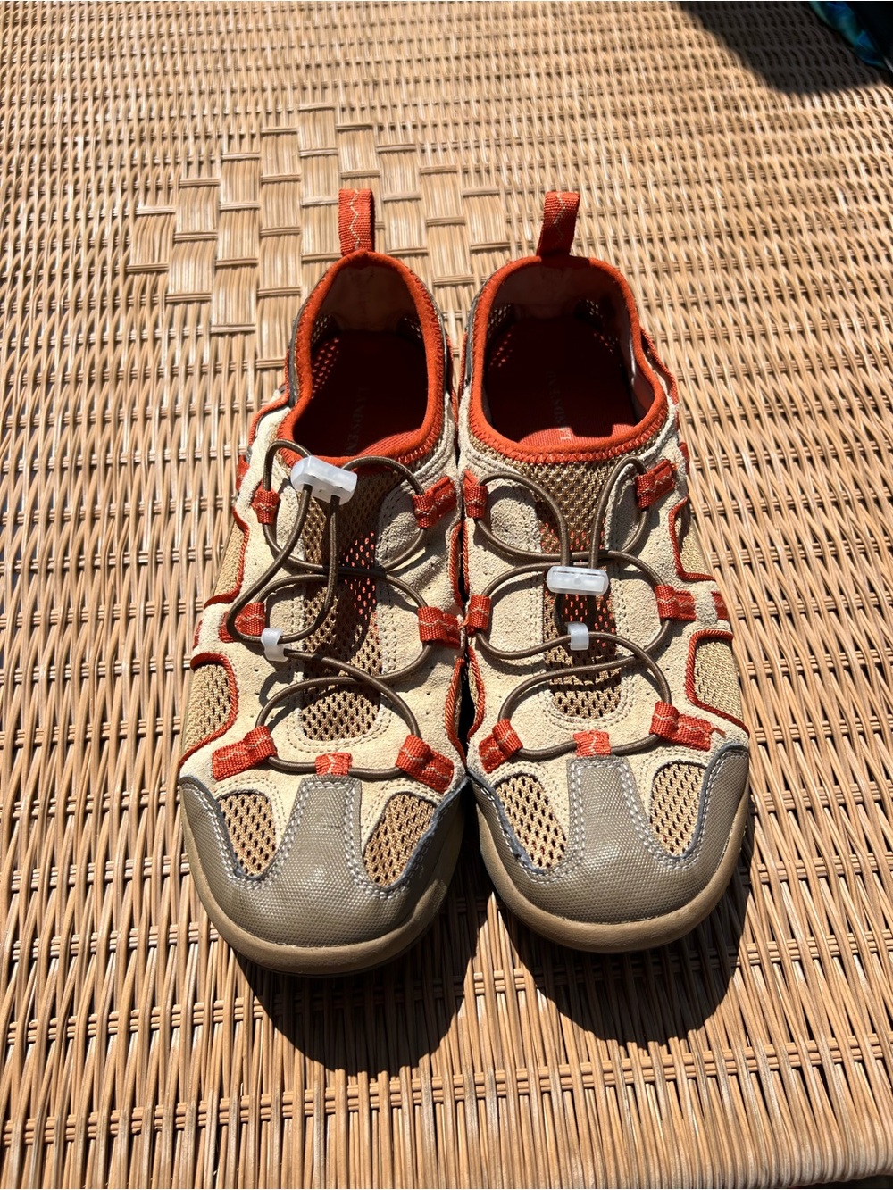 Lands' End Beige and Orange womens Athletic Shoes